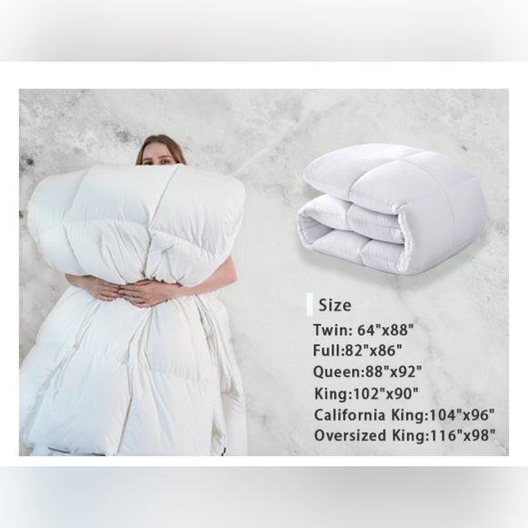 NEW DOWNCOOL Comforter Twin Size, Duvet Insert, Light Pink All Season - Picture 8 of 11